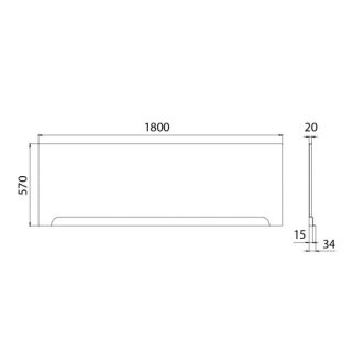 Фронтальный экран для ванны Triton Pro Щ0000062053 180 см